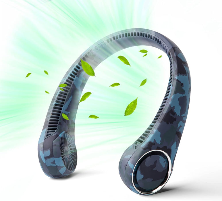 Portable Neck Fan, Hands Free Bladeless, 360° Cooling Personal Fan,Wearable Quiet Fan for Outdoor Indoor, Birthday Gifts for Men Women Mom Dad, 4000Mah Battery USB Rechargeable, 3-Speeds(Black)