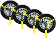 Wheel Dolly Tire Harness with Universal O-Ring - 2 Inch X 96 Inch - 4 Pack - High-Viz - 3,300 Pound Safe Working Load - Straps Only - Ratchets Sold Separately