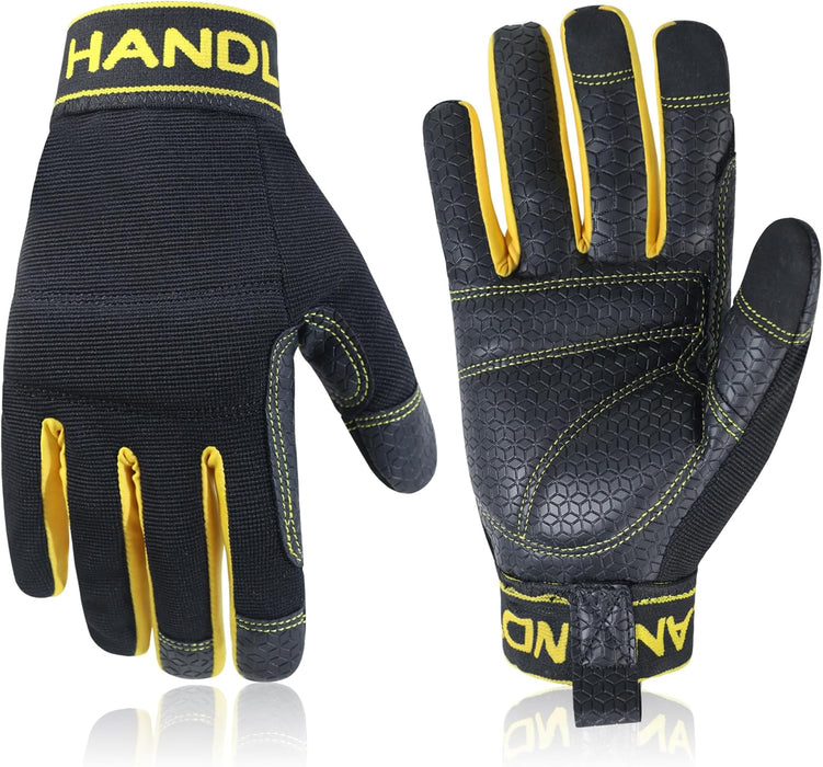 Work Gloves for Men & Women, Utility Mechanic Working Gloves Touch Screen, Flexible Yard Work Gloves