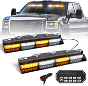 "Emergency Dash Strobe Lights: 2X16.8 Inch Amber White Security Light Bar with Controller"