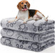 1 Pack 3 Blankets Super Soft Fluffy Premium Fleece Pet Blanket Flannel Throw for Dog Puppy Cat Paw Brown/Pink/White Small(23X16 Inch)