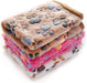 1 Pack 3 Blankets Super Soft Fluffy Premium Fleece Pet Blanket Flannel Throw for Dog Puppy Cat Paw Brown/Pink/White Small(23X16 Inch)