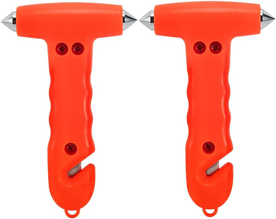 2-Pack Car Safety Hammer Seatbelt Cutter, Auto Emergency Escape Hammer with Window Glass Breaker and Seat Belt Cutter, Striking Red Escape Tool for Car Accidents
