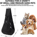 Dog Carrier Sling - Reversible Puppy Carrier Purse with Storage Pocket, Hand-Free Dog Sling Carrier for Carry Small Dogs and Cats, Travel Safety Harness, Dog and Cat Harness(Black)