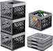 Collapsible Milk Crate, Obsidian, 1PK - 25L (6 Gal) Stackable Storage Bins, Holds 50Lbs per Bin - Clevercrates Are Heavy Duty, Plastic Collapsible Storage Crate for Multi Purposes