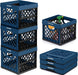 Collapsible Milk Crate, Obsidian, 1PK - 25L (6 Gal) Stackable Storage Bins, Holds 50Lbs per Bin - Clevercrates Are Heavy Duty, Plastic Collapsible Storage Crate for Multi Purposes