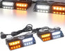 2 in 1 Emergency Dash Strobe Lights Interior Windshield Lights Amber White Warning Hazard Safety Flashing W/Suction Cups for Construction Vehicles, Trucks Car (2×7.16 Inch, 16 LED)