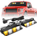 2002L Emergency Dash Strobe Lights: Amber White Safety Lights, Flashing Warning Hazard Windshield Visor Traffic Light Bars for Trucks, Construction Vehicles (2X8.5 Inch, 48LED)