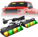 2002L Emergency Dash Strobe Lights: Amber White Safety Lights, Flashing Warning Hazard Windshield Visor Traffic Light Bars for Trucks, Construction Vehicles (2X8.5 Inch, 48LED)