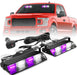 2002L Emergency Dash Strobe Lights: Amber White Safety Lights, Flashing Warning Hazard Windshield Visor Traffic Light Bars for Trucks, Construction Vehicles (2X8.5 Inch, 48LED)