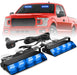 2002L Emergency Dash Strobe Lights: Amber White Safety Lights, Flashing Warning Hazard Windshield Visor Traffic Light Bars for Trucks, Construction Vehicles (2X8.5 Inch, 48LED)