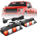 2002L Emergency Dash Strobe Lights: Amber White Safety Lights, Flashing Warning Hazard Windshield Visor Traffic Light Bars for Trucks, Construction Vehicles (2X8.5 Inch, 48LED)