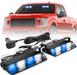 2002L Emergency Dash Strobe Lights: Amber White Safety Lights, Flashing Warning Hazard Windshield Visor Traffic Light Bars for Trucks, Construction Vehicles (2X8.5 Inch, 48LED)