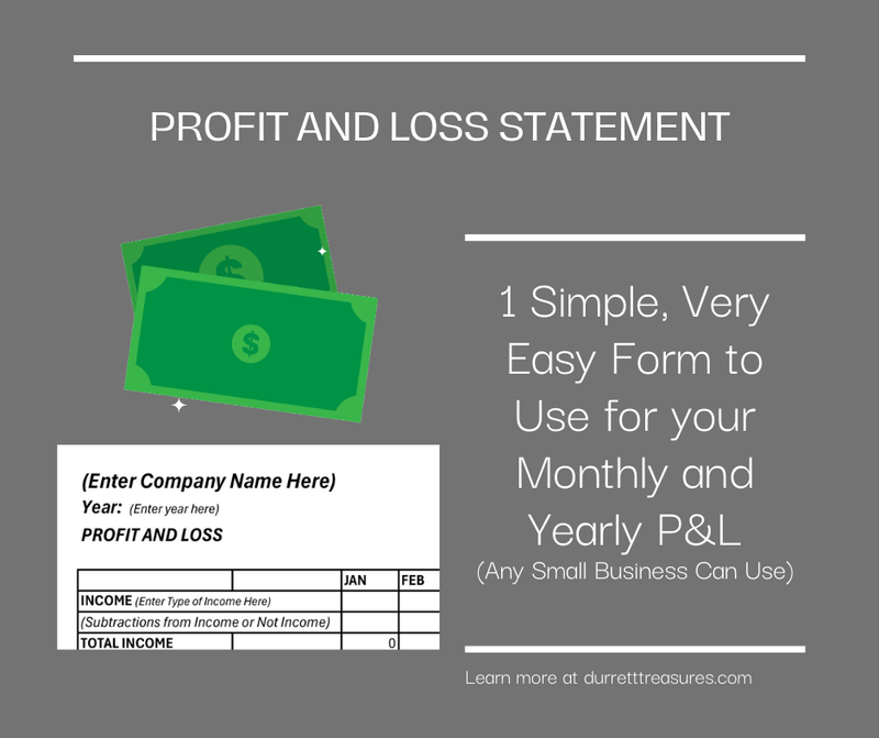 Profit and Loss Statement - Durrett Garage