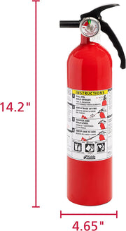 Fire Extinguisher for Home, 1-A:10-B:C, Dry Chemical Extinguisher, Red, Mounting Bracket Included, 2 Pack