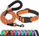 Reflective Dog Collar Padded with Soft Neoprene Breathable Adjustable Nylon Dog Collars for Small Medium Large Dogs (Medium (Pack of 1), Blue Collar+Leash)