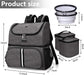 Pet Travel Bag, Double-Layer Pet Supplies Backpack (For All Pet Travel Supplies), Pet Travel Backpack with 2 Silicone Collapsible Bowls and 2 Food Baskets Grey