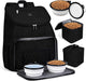 Pet Travel Bag, Double-Layer Pet Supplies Backpack (For All Pet Travel Supplies), Pet Travel Backpack with 2 Silicone Collapsible Bowls and 2 Food Baskets Grey