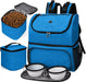 Pet Travel Bag, Double-Layer Pet Supplies Backpack (For All Pet Travel Supplies), Pet Travel Backpack with 2 Silicone Collapsible Bowls and 2 Food Baskets Grey
