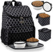 Pet Travel Bag, Double-Layer Pet Supplies Backpack (For All Pet Travel Supplies), Pet Travel Backpack with 2 Silicone Collapsible Bowls and 2 Food Baskets Grey