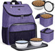 Pet Travel Bag, Double-Layer Pet Supplies Backpack (For All Pet Travel Supplies), Pet Travel Backpack with 2 Silicone Collapsible Bowls and 2 Food Baskets Grey