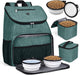 Pet Travel Bag, Double-Layer Pet Supplies Backpack (For All Pet Travel Supplies), Pet Travel Backpack with 2 Silicone Collapsible Bowls and 2 Food Baskets Grey