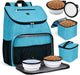 Pet Travel Bag, Double-Layer Pet Supplies Backpack (For All Pet Travel Supplies), Pet Travel Backpack with 2 Silicone Collapsible Bowls and 2 Food Baskets Grey