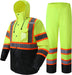 Hi-Vis Reflective Safety Rain Jacket and Pants for Men Women Waterproof Rain Gears for Farming Fishing Work HV Rain Suit with Inner Mesh Lining and Pockets (117-Black XL)