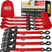 Ratchet Straps Heavy Duty 4 Pack -15 FT - 2200 LB Break Strength – with Safety Lock S Hooks - Cargo Straps for Moving, Appliances, Motorcycle – Soft Loop Tie down Straps