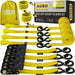 Ratchet Straps Heavy Duty 4 Pack -15 FT - 2200 LB Break Strength – with Safety Lock S Hooks - Cargo Straps for Moving, Appliances, Motorcycle – Soft Loop Tie down Straps