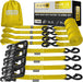 Ratchet Straps Heavy Duty 4 Pack -15 FT - 2200 LB Break Strength – with Safety Lock S Hooks - Cargo Straps for Moving, Appliances, Motorcycle – Soft Loop Tie down Straps