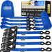Ratchet Straps Heavy Duty 4 Pack -15 FT - 2200 LB Break Strength – with Safety Lock S Hooks - Cargo Straps for Moving, Appliances, Motorcycle – Soft Loop Tie down Straps