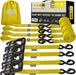 Ratchet Straps Heavy Duty 4 Pack -15 FT - 2200 LB Break Strength – with Safety Lock S Hooks - Cargo Straps for Moving, Appliances, Motorcycle – Soft Loop Tie down Straps