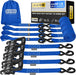 Ratchet Straps Heavy Duty 4 Pack -15 FT - 2200 LB Break Strength – with Safety Lock S Hooks - Cargo Straps for Moving, Appliances, Motorcycle – Soft Loop Tie down Straps