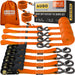 Ratchet Straps Heavy Duty 4 Pack -15 FT - 2200 LB Break Strength – with Safety Lock S Hooks - Cargo Straps for Moving, Appliances, Motorcycle – Soft Loop Tie down Straps