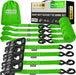 Ratchet Straps Heavy Duty 4 Pack -15 FT - 2200 LB Break Strength – with Safety Lock S Hooks - Cargo Straps for Moving, Appliances, Motorcycle – Soft Loop Tie down Straps