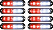 "Ultra Slim 12-LED Sync Feature Strobe Lights for Truck Car Vehicle - Emergency Beacon Hazard Warning Lights"