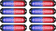 "Ultra Slim 12-LED Sync Feature Strobe Lights for Truck Car Vehicle - Emergency Beacon Hazard Warning Lights"
