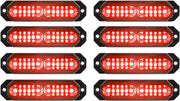 "Ultra Slim 12-LED Sync Feature Strobe Lights for Truck Car Vehicle - Emergency Beacon Hazard Warning Lights"