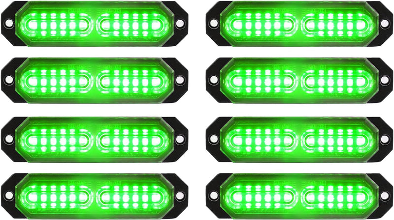 "Ultra Slim 12-LED Sync Feature Strobe Lights for Truck Car Vehicle - Emergency Beacon Hazard Warning Lights"