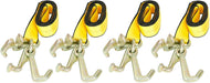 4Pcs 2" X 8' Truck Winch Tie down Straps with RTJ Cluster Hook Heavy Duty Webbing Complete RTJ Strapes 3 Chain Link RTJ Cluster Hook Towing Truck Anchor Wrecker Tie Down
