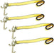 4Pcs 2" X 8' Truck Winch Tie down Straps with RTJ Cluster Hook Heavy Duty Webbing Complete RTJ Strapes 3 Chain Link RTJ Cluster Hook Towing Truck Anchor Wrecker Tie Down