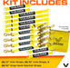 Complete Axle Strap Tie down Kit with Snap Hook Ratchet Straps - Classic Yellow - Includes (4) 22 Inch Axle Straps, (4) 36 Inch Axle Straps, and (4) 8' Snap Hook Ratchet Straps