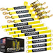 Complete Axle Strap Tie down Kit with Snap Hook Ratchet Straps - Classic Yellow - Includes (4) 22 Inch Axle Straps, (4) 36 Inch Axle Straps, and (4) 8' Snap Hook Ratchet Straps