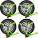 Car Tie down with Flat Hooks - Lasso Style - 2 Inch X 96 Inch - 4 Pack - High-Viz - 3,300 Pound Safe Working Load