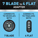 Hopkins 7 Blade to 4 Wire Flat Vehicle to Trailer Connector Adapter Plug, Universal Fit for Vehicles with 7 Blade Adapters (47345)