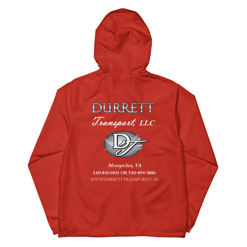 Unisex lightweight zip up windbreaker - Durrett Garage
