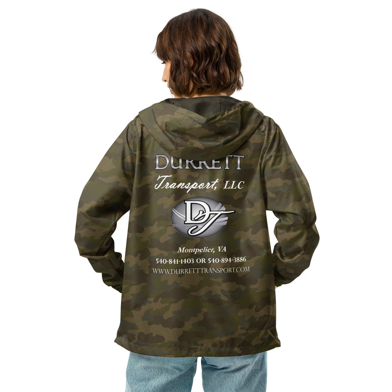 Unisex lightweight zip up windbreaker - Durrett Garage