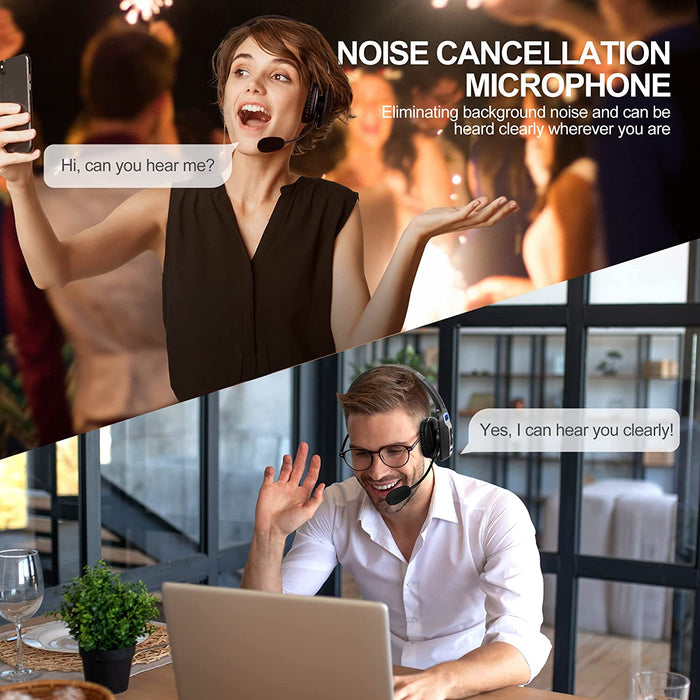 Trucker Bluetooth Headset, V5.2 Wireless Headset with Upgraded Microphone AI Noise Canceling, on Ear Bluetooth Headphone with Mute for Driver Office Call Center