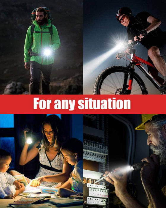 LED Flashlight 2 Pack, Bright Tactical Torch High Lumens with 5 Modes, Waterproof Zoomable Flash Light, Christmas Stocking Stuffers Gifts for Men, Hunting Camping Essentials Gear